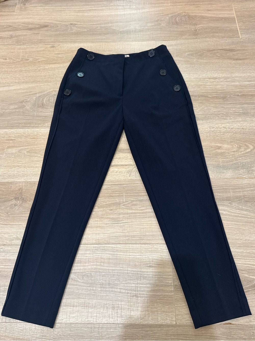 Nanette Lepore Navy Blue Straight Leg capris cut Sailor Pants
